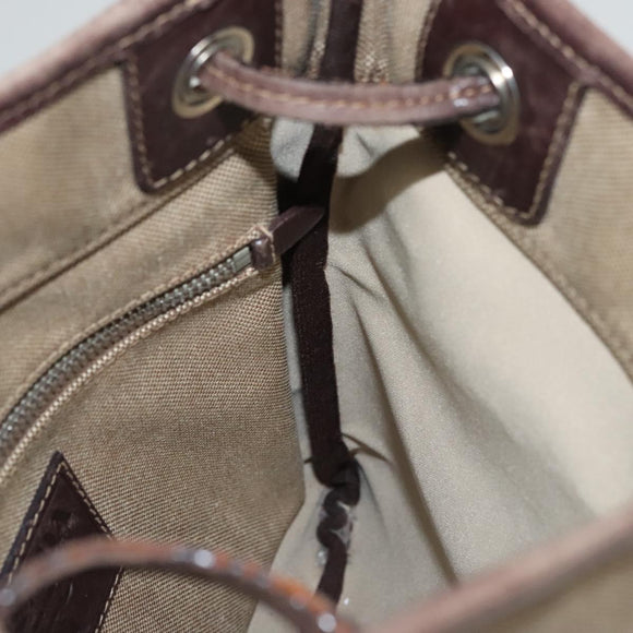 PRADA Shoulder Bag Canvas Beige Auth hk2410