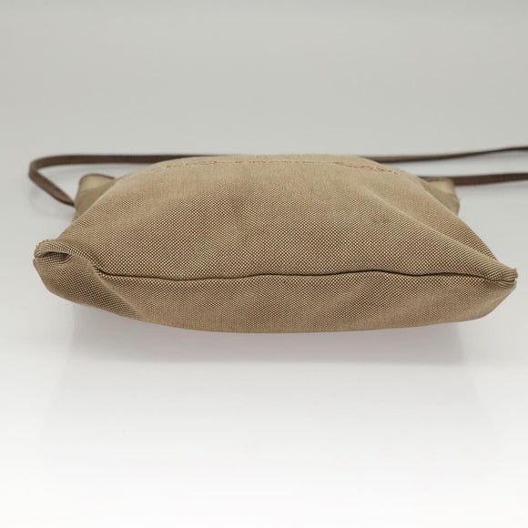 PRADA Shoulder Bag Canvas Beige Auth hk2410