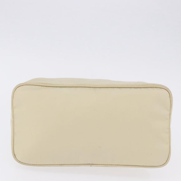 PRADA Hand Bag Nylon White Silver Auth hk2411