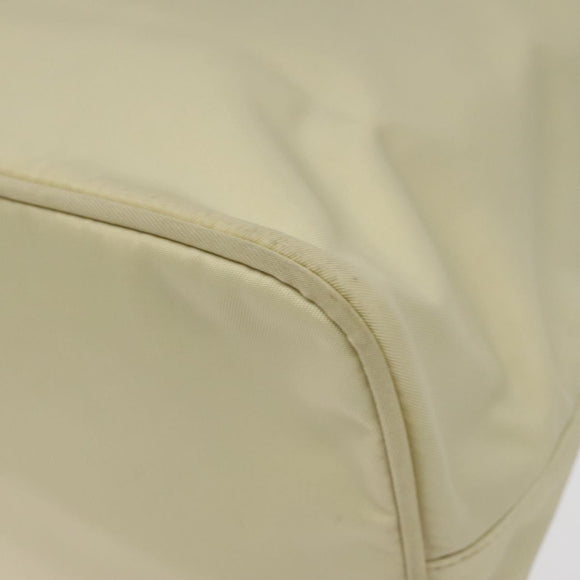 PRADA Hand Bag Nylon White Silver Auth hk2411