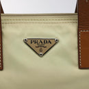 PRADA Hand Bag Nylon White Silver Auth hk2411-17