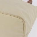 PRADA Hand Bag Nylon White Silver Auth hk2411-10