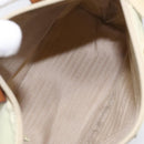 PRADA Hand Bag Nylon White Silver Auth hk2411-11