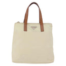 PRADA Hand Bag Nylon White Silver Auth hk2411-13