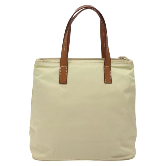 PRADA Hand Bag Nylon White Silver Auth hk2411