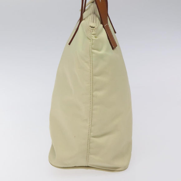 PRADA Hand Bag Nylon White Silver Auth hk2411