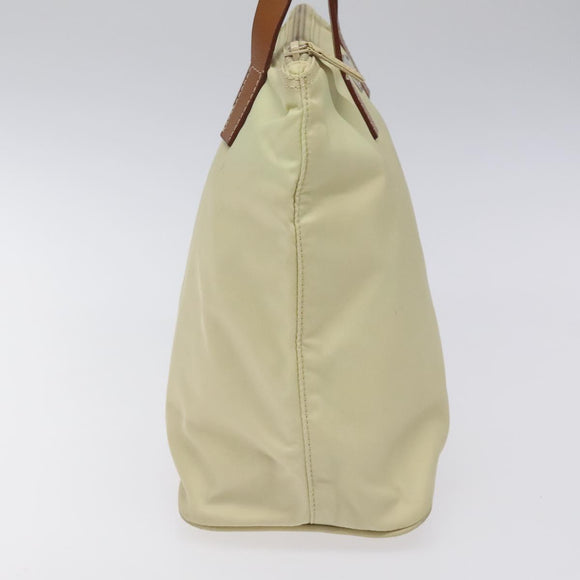 PRADA Hand Bag Nylon White Silver Auth hk2411