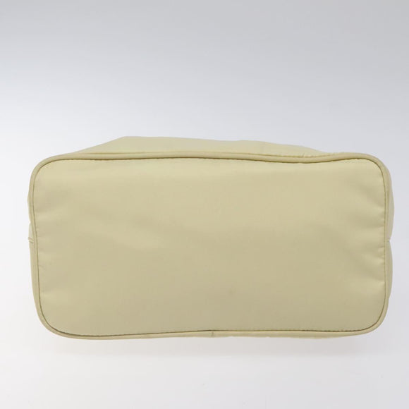 PRADA Hand Bag Nylon White Silver Auth hk2411