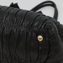 PRADA Hand Bag Leather 2way Black Auth hk2413-9