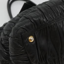 PRADA Hand Bag Leather 2way Black Auth hk2413-14