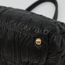 PRADA Hand Bag Leather 2way Black Auth hk2413-15