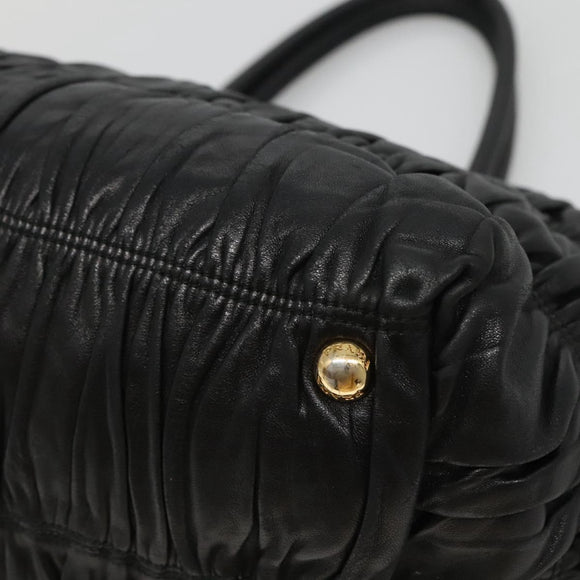 PRADA Hand Bag Leather 2way Black Auth hk2413
