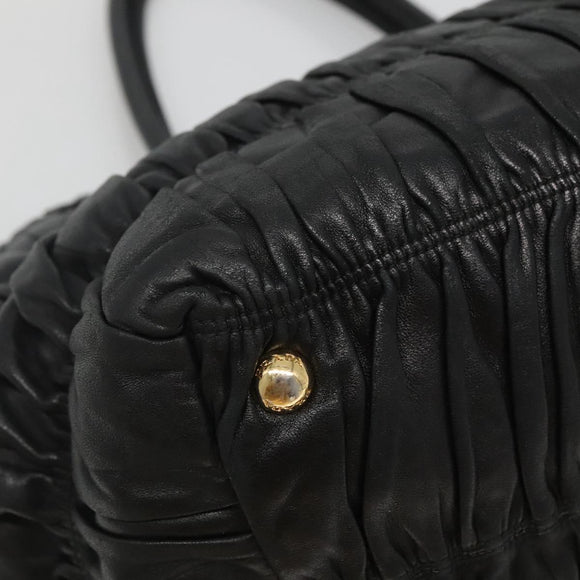PRADA Hand Bag Leather 2way Black Auth hk2413