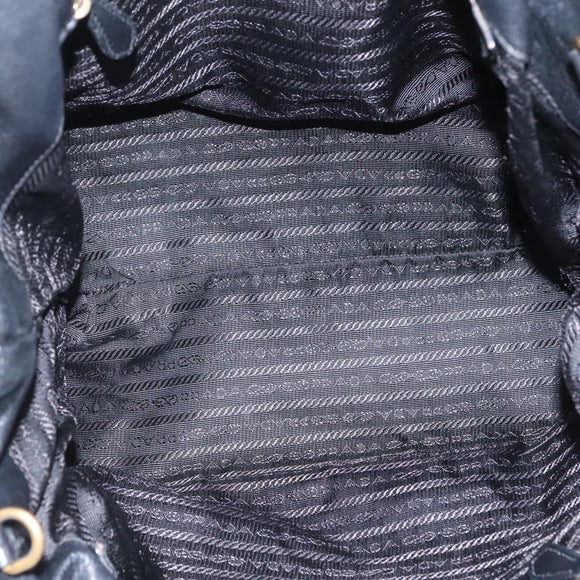 PRADA Hand Bag Leather 2way Black Auth hk2413
