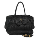 PRADA Hand Bag Leather 2way Black Auth hk2413-1