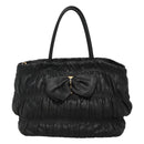 PRADA Hand Bag Leather 2way Black Auth hk2413-13
