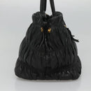 PRADA Hand Bag Leather 2way Black Auth hk2413-3