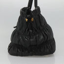 PRADA Hand Bag Leather 2way Black Auth hk2413-4