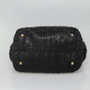 PRADA Hand Bag Leather 2way Black Auth hk2413-5