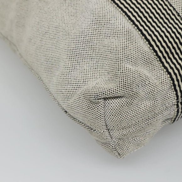 HERMES New Fourre Tout Cabas Tote Bag Canvas Gray Silver Auth hk2416