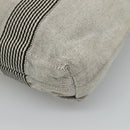 HERMES New Fourre Tout Cabas Tote Bag Canvas Gray Silver Auth hk2416-12