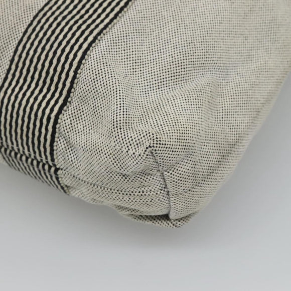 HERMES New Fourre Tout Cabas Tote Bag Canvas Gray Silver Auth hk2416