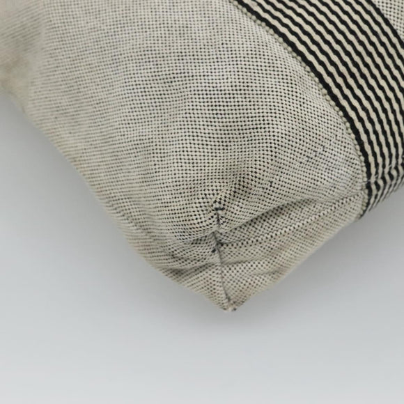 HERMES New Fourre Tout Cabas Tote Bag Canvas Gray Silver Auth hk2416