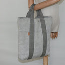 HERMES New Fourre Tout Cabas Tote Bag Canvas Gray Silver Auth hk2416-18