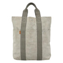 HERMES New Fourre Tout Cabas Tote Bag Canvas Gray Silver Auth hk2416-2