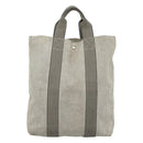 HERMES New Fourre Tout Cabas Tote Bag Canvas Gray Silver Auth hk2416-3