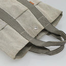 HERMES New Fourre Tout Cabas Tote Bag Canvas Gray Silver Auth hk2416-6
