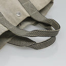 HERMES New Fourre Tout Cabas Tote Bag Canvas Gray Silver Auth hk2416-7