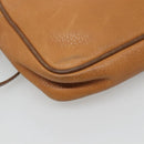 LOEWE Clutch Bag Leather Brown Gold Auth hk2425-9