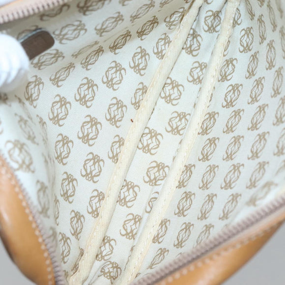 LOEWE Clutch Bag Leather Brown Gold Auth hk2425