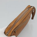 LOEWE Clutch Bag Leather Brown Gold Auth hk2425-5