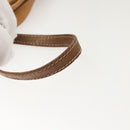 LOEWE Clutch Bag Leather Brown Gold Auth hk2425-6