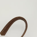 LOEWE Clutch Bag Leather Brown Gold Auth hk2425-7