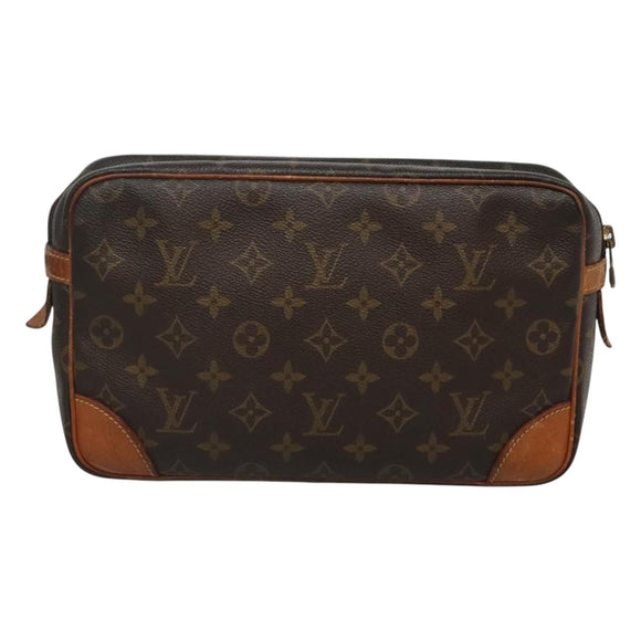 LOUIS VUITTON Monogram Compiegne 28 Clutch Bag M51845 LV Auth hk2441