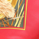 HERMES Carre 90 Scarf ""CHASSE AU BOIS "" Silk Red Auth hk2455-11