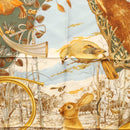 HERMES Carre 90 Scarf ""CHASSE AU BOIS "" Silk Red Auth hk2455-6