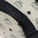 MCM Logogram Vicetos Shoulder Bag PVC Leather White Gold Auth hk2465-9