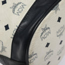 MCM Logogram Vicetos Shoulder Bag PVC Leather White Gold Auth hk2465-14