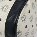 MCM Logogram Vicetos Shoulder Bag PVC Leather White Gold Auth hk2465-16