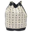 MCM Logogram Vicetos Shoulder Bag PVC Leather White Gold Auth hk2465-2