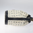 MCM Logogram Vicetos Shoulder Bag PVC Leather White Gold Auth hk2465-3