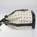 MCM Logogram Vicetos Shoulder Bag PVC Leather White Gold Auth hk2465-4