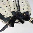 MCM Logogram Vicetos Shoulder Bag PVC Leather White Gold Auth hk2465-6