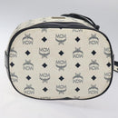 MCM Logogram Vicetos Shoulder Bag PVC Leather White Gold Auth hk2465-5
