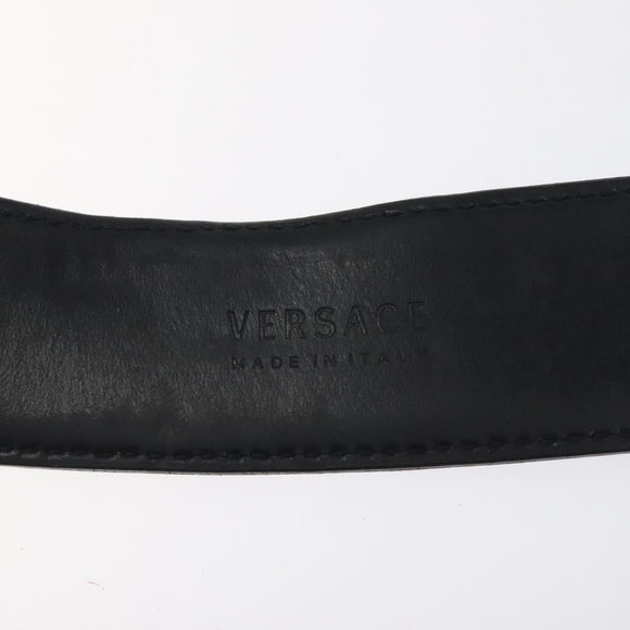 VERSACE Belt Enamel 40.9"" Black Auth hk2466