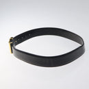 VERSACE Belt Enamel 40.9"" Black Auth hk2466-3